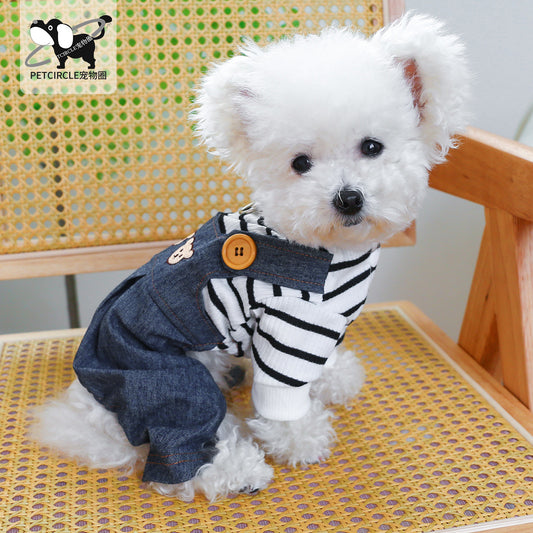 Dog Or Cat Clothes Basketball Bear head jeans - canrusupet