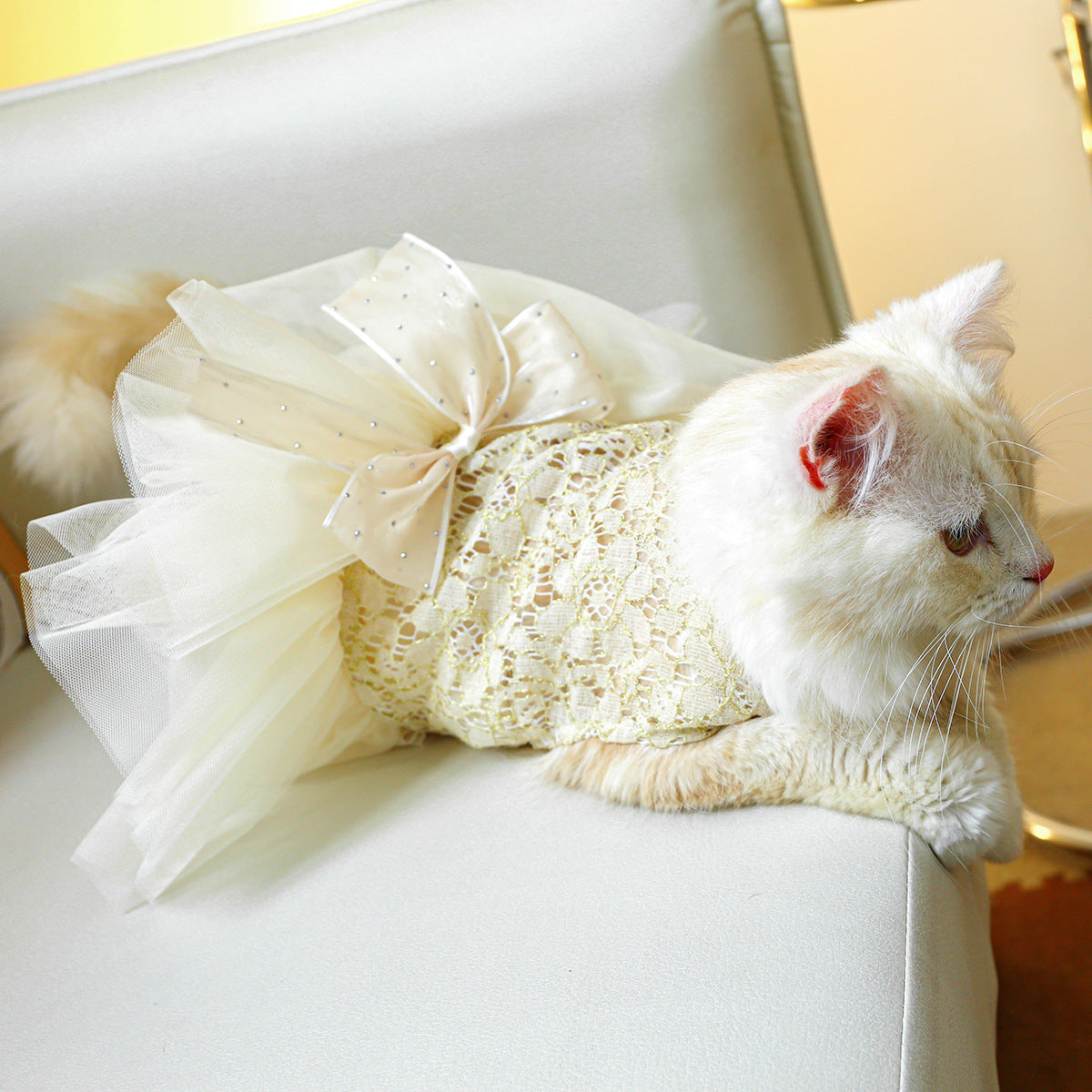 Dog Or Cat Clothes Lace Tulle Skirt - canrusupet