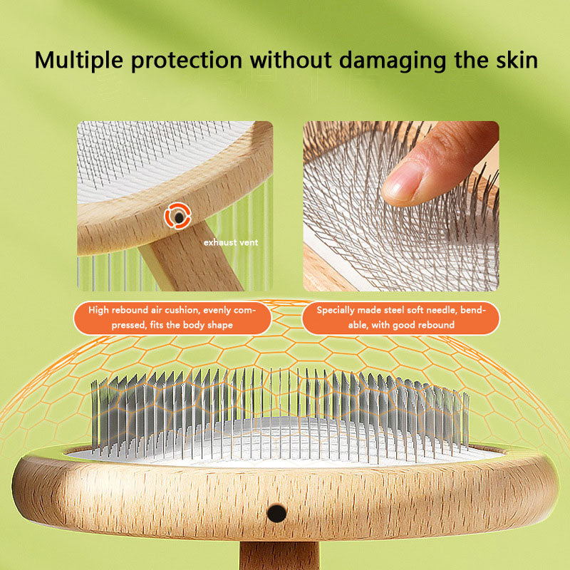 Air Cushion Comb Dog Brush With Woodiness For Cats Dogs canrusupet