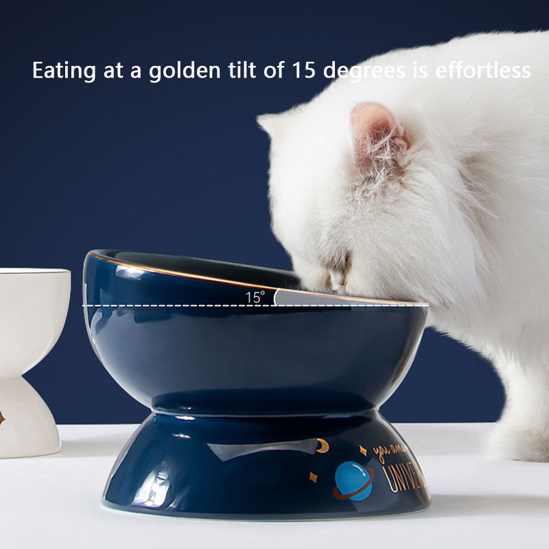 Starry Sky Ceramic Dog Bowl - Pet Feeding & Water Bowl canrusupet