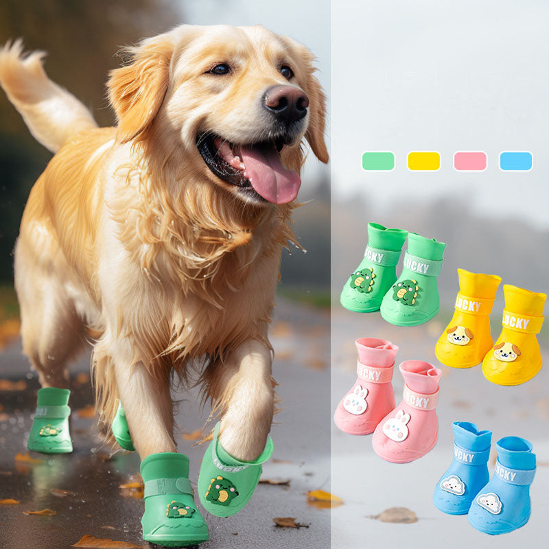 Silicone Material Dog Shoes Rain Boots To Large Dogs canrusupet
