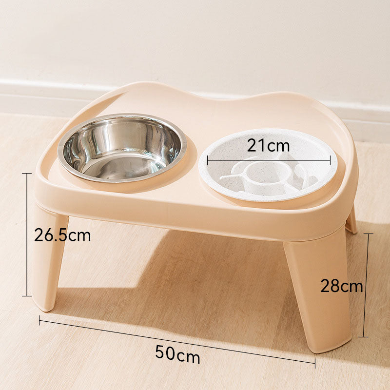 Folding Elevated Double Bowl Style Dog Bowl For Pet canrusupet