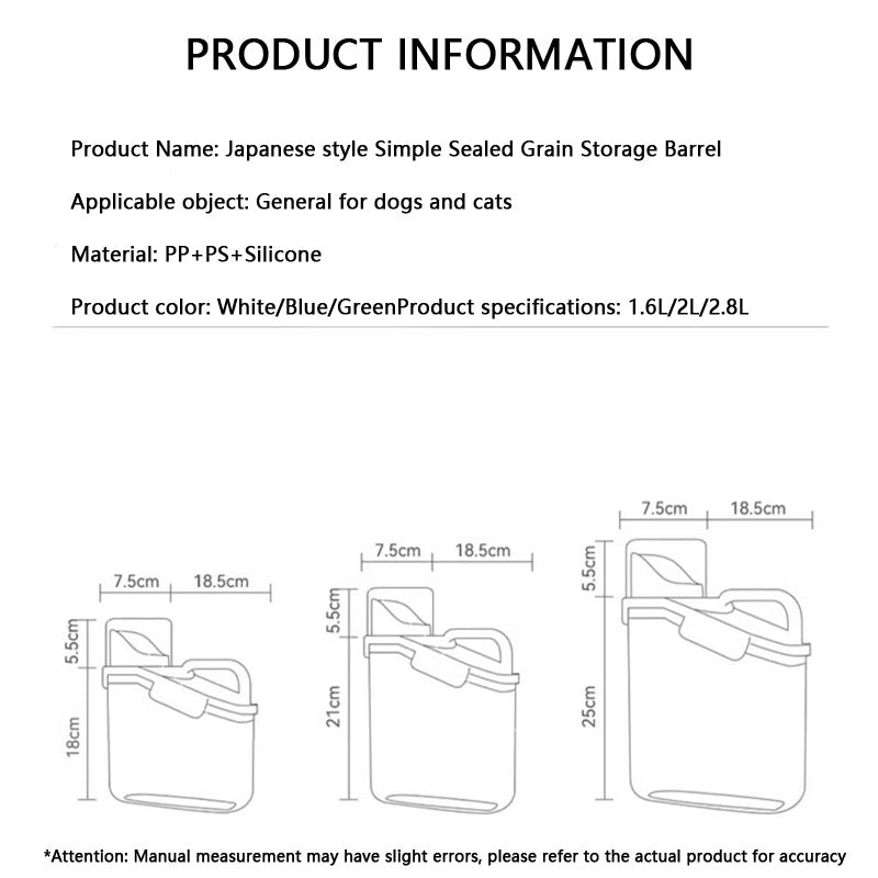 Moisture-proof Sealing Dog Food Container With Scale canrusupet