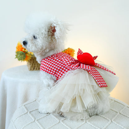 Dog Or Cat Clothes A Gauzy Skirt With A Heart - canrusupet