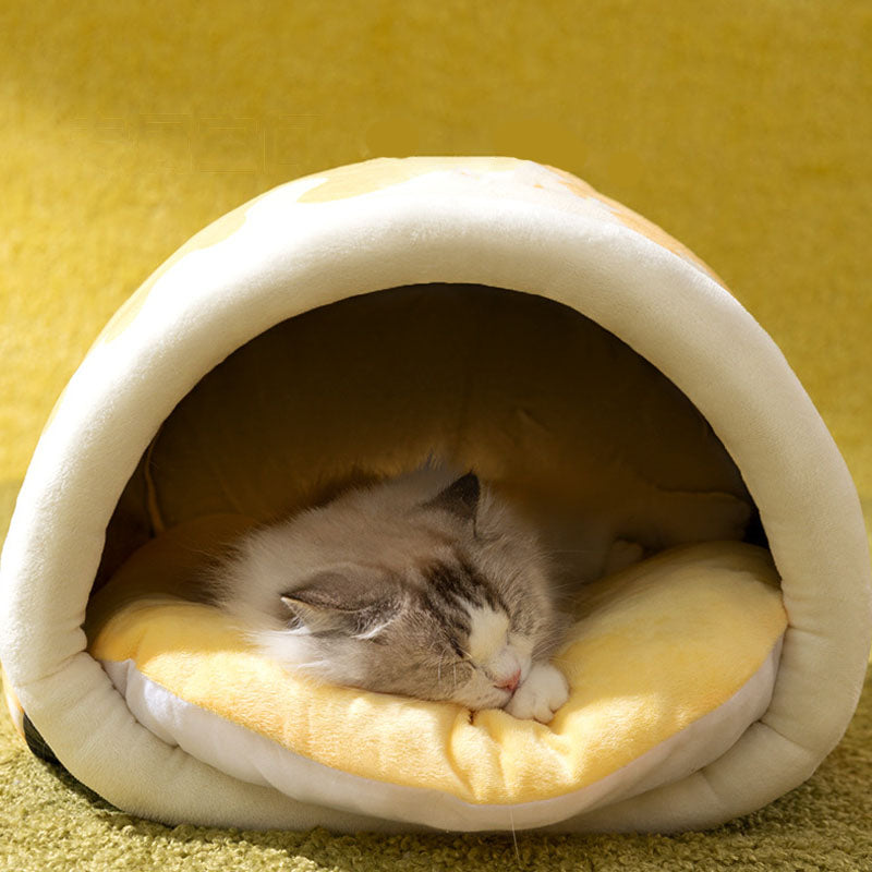 Sealed Can Style Semi-closed Cat Bed For Small Cats Dogs canrusupet