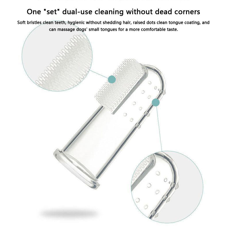 Silicone Rubber Finger Cuff Style Dog Toothbrush canrusupet