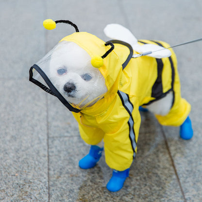 Dog Raincoat | Waterproof Full-Coverage 4-Leg For Small Dog canrusupet