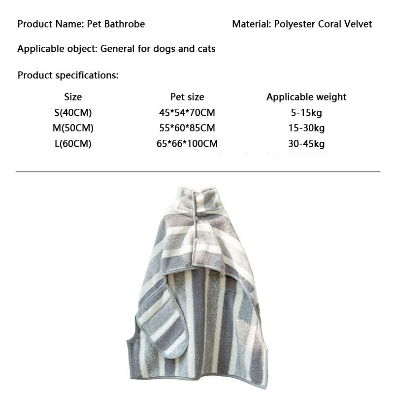 Full Package Quick Drying Dog Towel Bathrobe For Cats Dogs canrusupet
