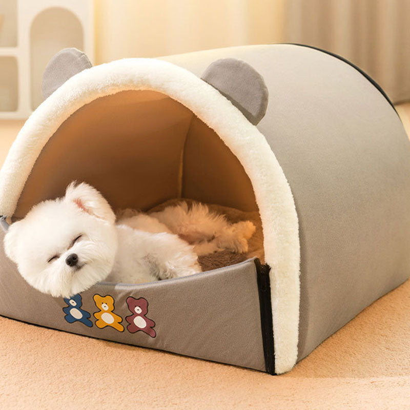 Little Bear Style Semi-closed Mongolian Yurts Dog Kennel canrusupet