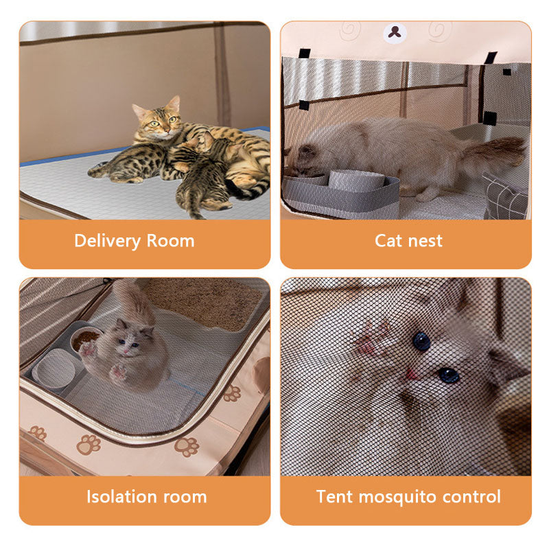 Foldable Style Rectangle Cat Delivery Room Cat House canrusupet