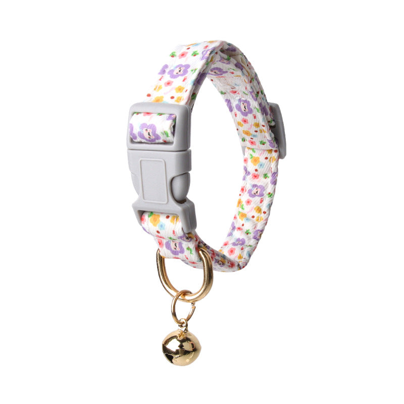 Bell Collar Little Floral Print Puppy - canrusupet