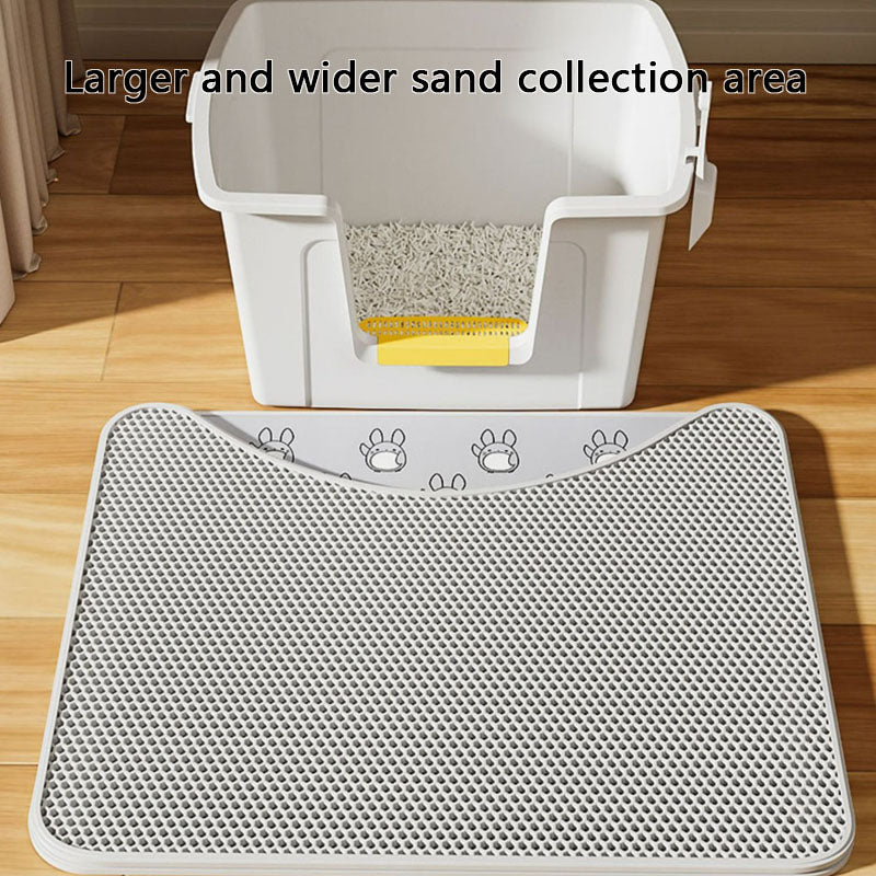 Animal Print Cat Litter Mat | 2-Layer, Anti-Skid, Washable canrusupet