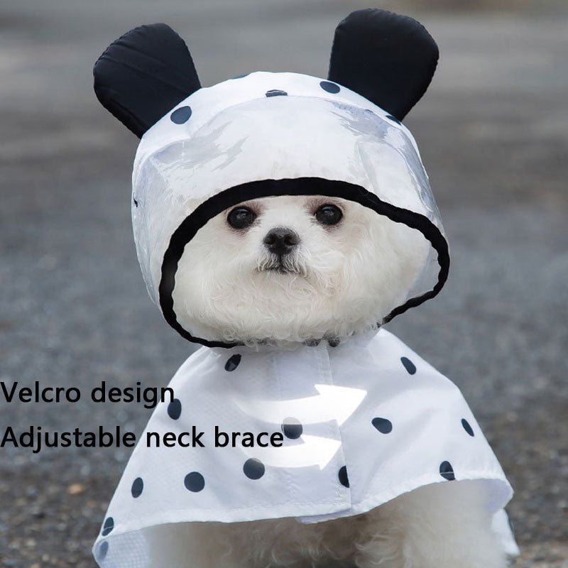 Dog Raincoat Waterproof, Polka Dot Bear Pet Cape Coat canrusupet