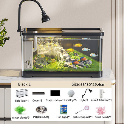 Fish Tank Aquarium Desktop Ecological Goldfish Tank Home Decoration - canrusupet