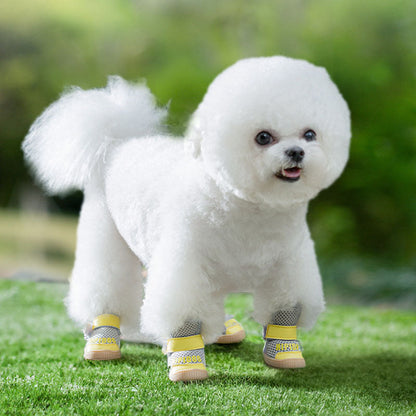 Cow Tendon Sole Mesh Breathable Dog Shoes For Small Dogs canrusupet