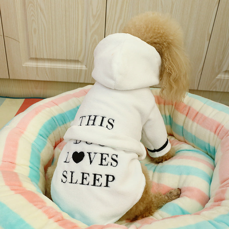 Dog or cat bathrobe pajamas clothes - canrusupet