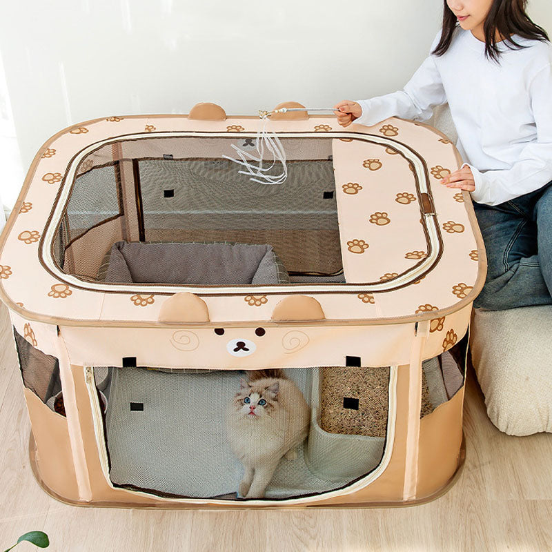 Foldable Style Rectangle Cat Delivery Room Cat House canrusupet
