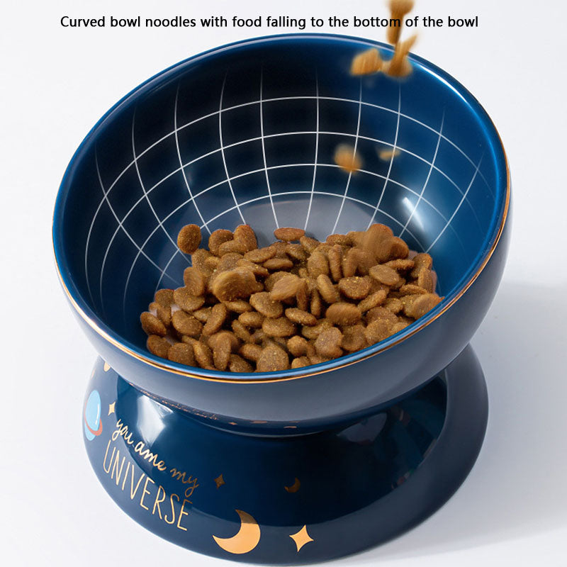 Starry Sky Ceramic Dog Bowl - Pet Feeding & Water Bowl canrusupet