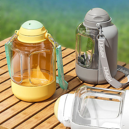 Dog Water Bottle With Food Storage - Portable Travel Cup canrusupet