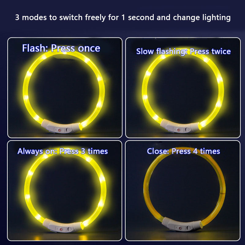 Glow Dog Choker Necklace – Rechargeable Adjustable Anti-Chew canrusupet
