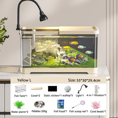 Fish Tank Aquarium Desktop Ecological Goldfish Tank Home Decoration - canrusupet