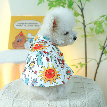 Pet Dog Clothes Colorful Floral Shirt - canrusupet