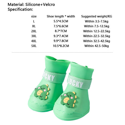 Silicone Material Dog Shoes Rain Boots To Large Dogs canrusupet