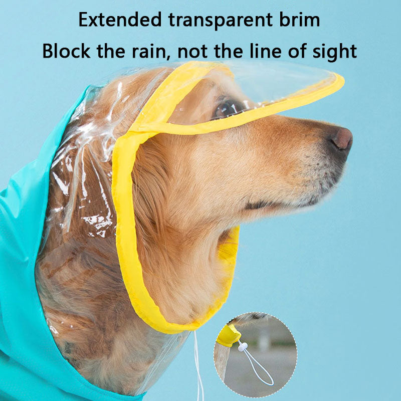 Waterproof Dog Raincoat For Large Dogs - Color-Block Design canrusupet