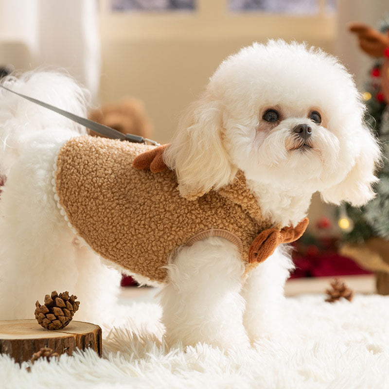 Christmas Dog Clothes: Winter Reindeer Cape Coats For Dogs canrusupet