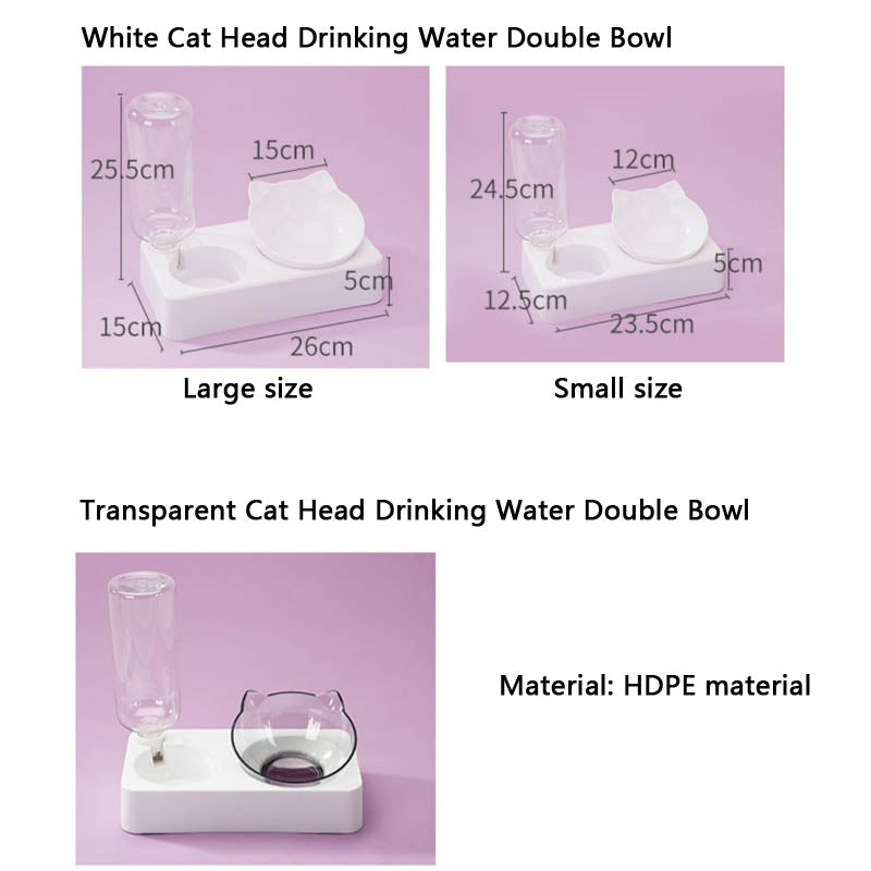 Double Bowl Style Dog Bowl Water Fountain Integrated Type canrusupet
