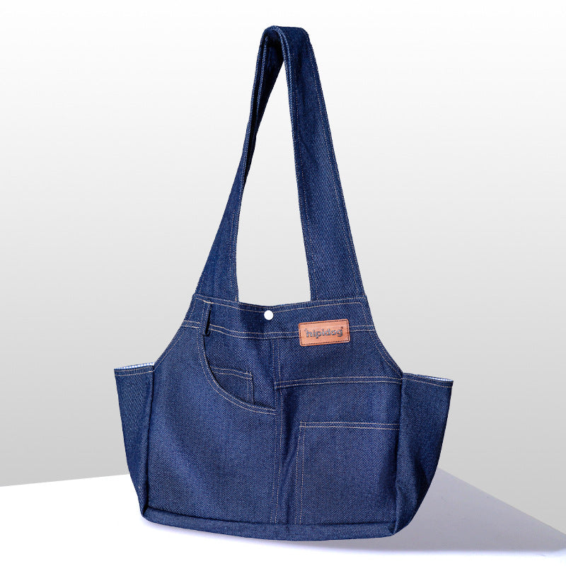 Pet Carrier Bag For Dogs: Spacious Denim Crossbody Backpack canrusupet
