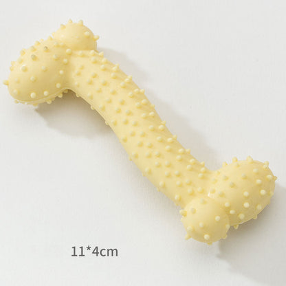 Durable Small Dog Chew Toys - Rubber Teething Bone Dog Toys canrusupet