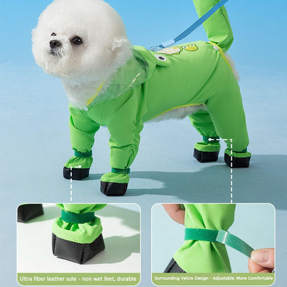 Dog Raincoat Waterproof 4-Legs Tail Protector For Small Dogs canrusupet