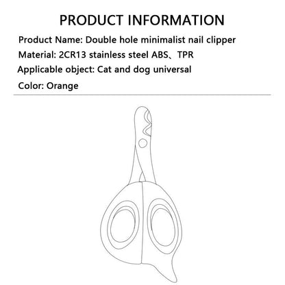 Novice Only Double Hole Nail Clippers For Cats Dogs canrusupet