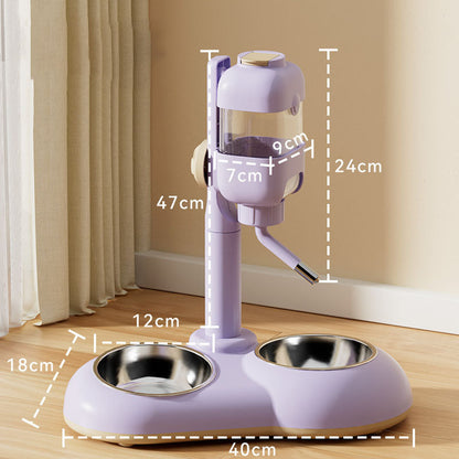 Adjustable Drinking Fountain Cat Bowls For Integrated canrusupet