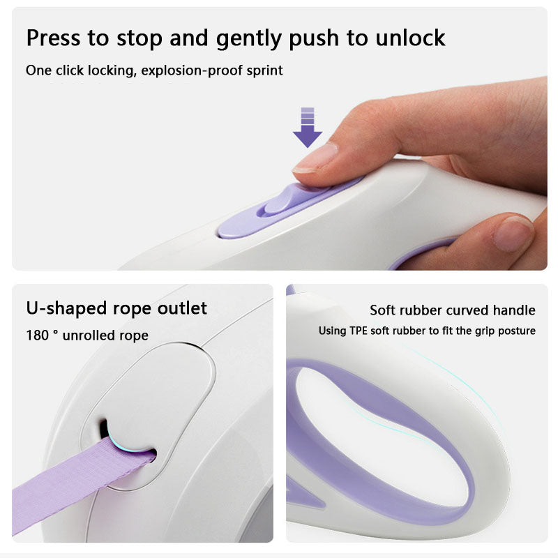 LED Retractable Dog Leash For Small/Medium Dogs