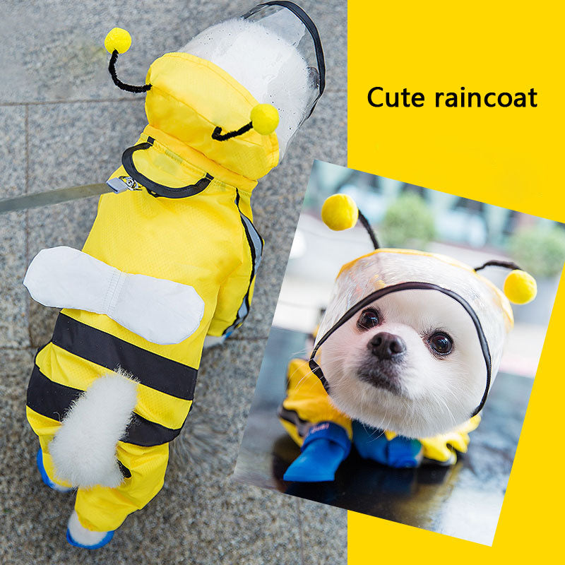 Dog Raincoat | Waterproof Full-Coverage 4-Leg For Small Dog canrusupet