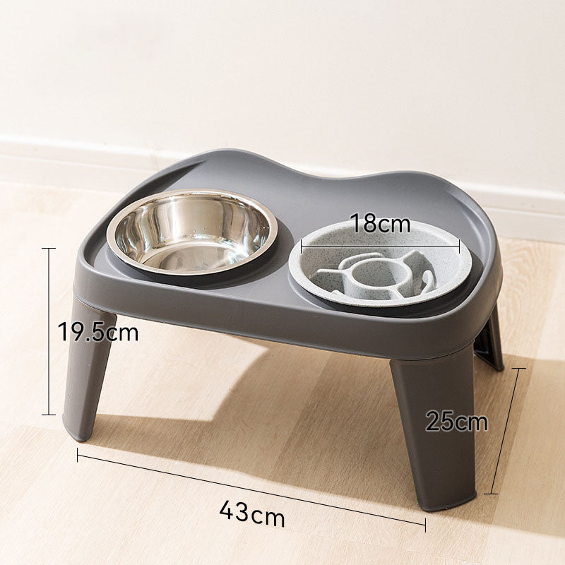 Folding Elevated Double Bowl Style Dog Bowl For Pet canrusupet