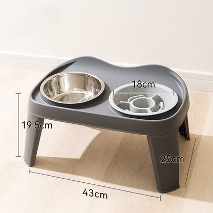 Folding Elevated Double Bowl Style Dog Bowl For Pet canrusupet