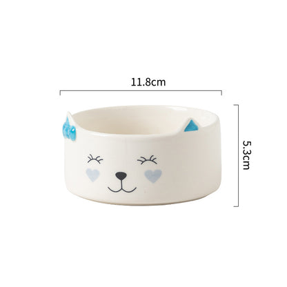 Ceramic Cat Bowl Pet Food Bowl Pet Feeding Bowl Suitable For Cats and Small Dogs - canrusupet