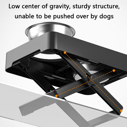 Adjustable Stainless Dog Bowl Elevated Double for Large Dogs canrusupet