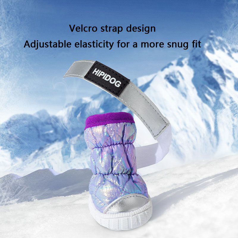 Winter Dog Boots - Thermal Plush Lined Anti-Slip Snow Shoes canrusupet