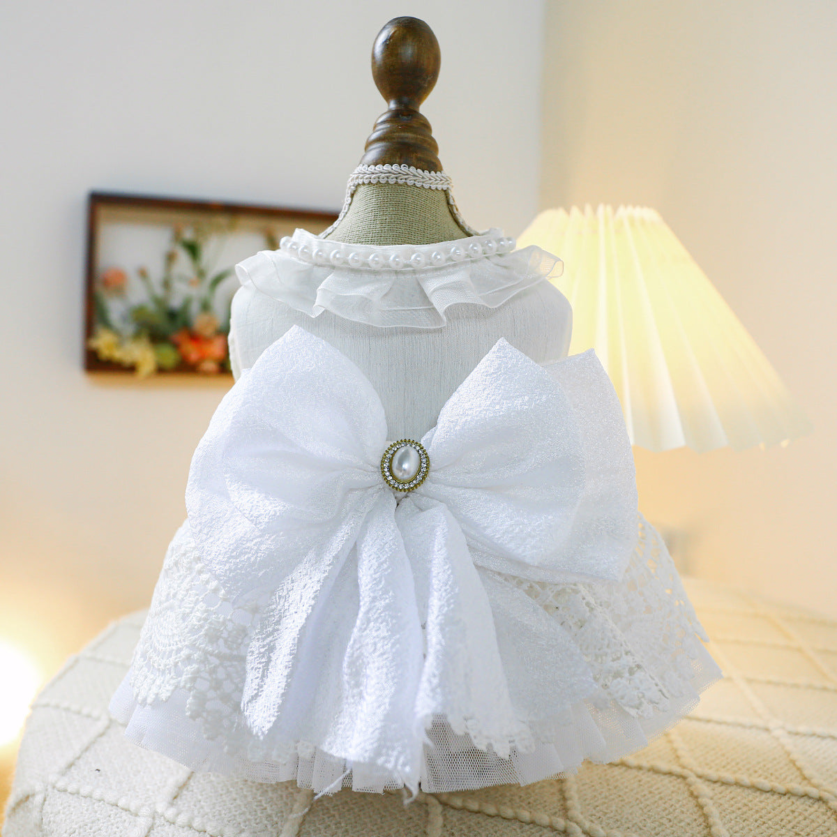 Dog Or Cat Clothes Wedding Dress With Pearls - canrusupet