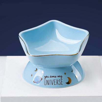 Starry Sky Ceramic Dog Bowl - Pet Feeding & Water Bowl canrusupet