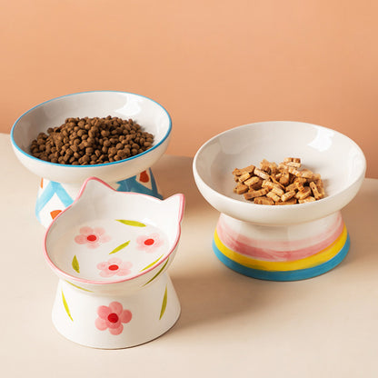 Ceramic Cat Bowl Pet Food Bowl Pet Feeding Bowl Suitable For Cats and Small Dogs - canrusupet