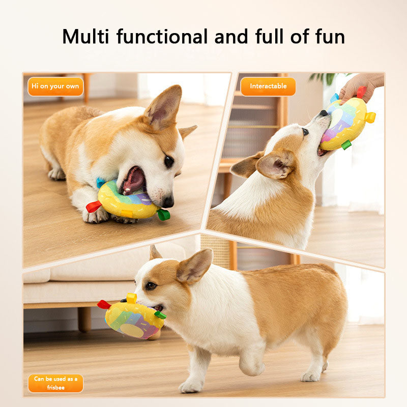 Squeaky Plush Flying Disc Dog Toys - Durable Puppy Chew Toy canrusupet