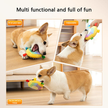 Squeaky Plush Flying Disc Dog Toys - Durable Puppy Chew Toy canrusupet