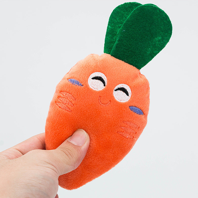 Squeaky Fruit & Veggie Plush Dog Chew Toys For Small Dogs canrusupet