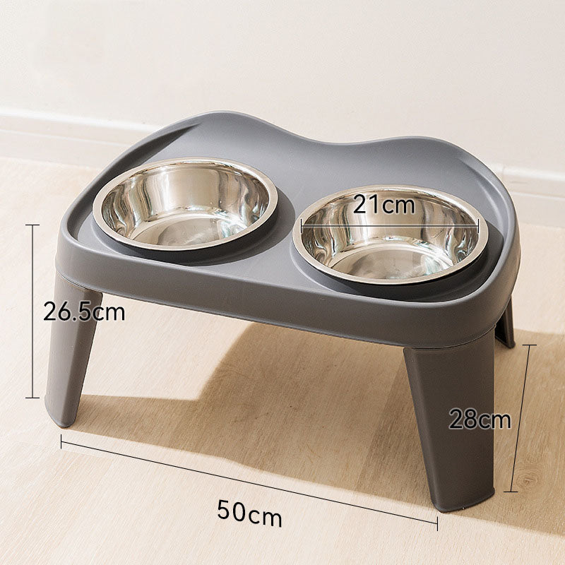 Folding Elevated Double Bowl Style Dog Bowl For Pet canrusupet