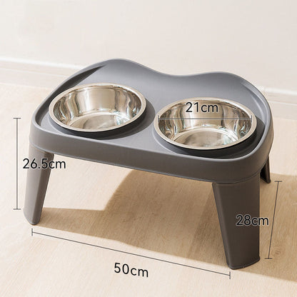 Folding Elevated Double Bowl Style Dog Bowl For Pet canrusupet